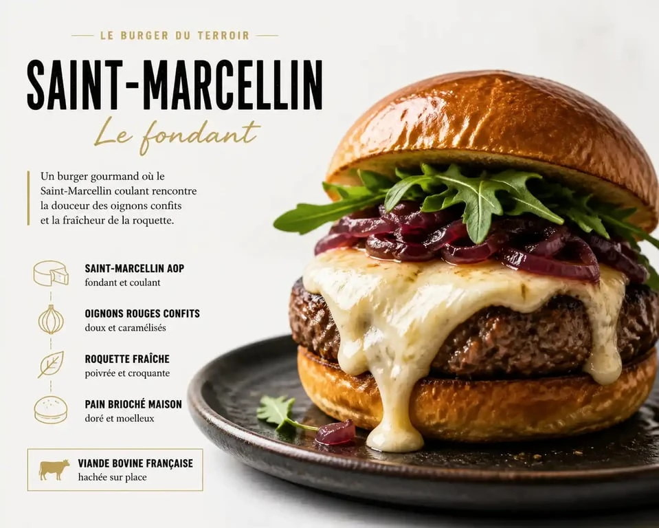 Burger lyonnais au Saint-Marcellin, une recette gourmande de resto hamburger à Lyon