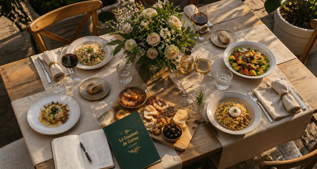 gourmet de genas - restaurant table dressée terrasse