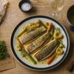 La cuisine de fabrice : filet de bar poêlé, légumes de saison, beurre blanc