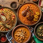 met africain varié sur table