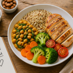 repas riche en proteine avec poulet quinoa et legumes