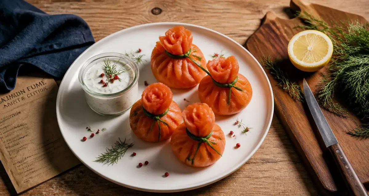 Entrée facile et chic : aumônières de saumon fumé à l’aneth
