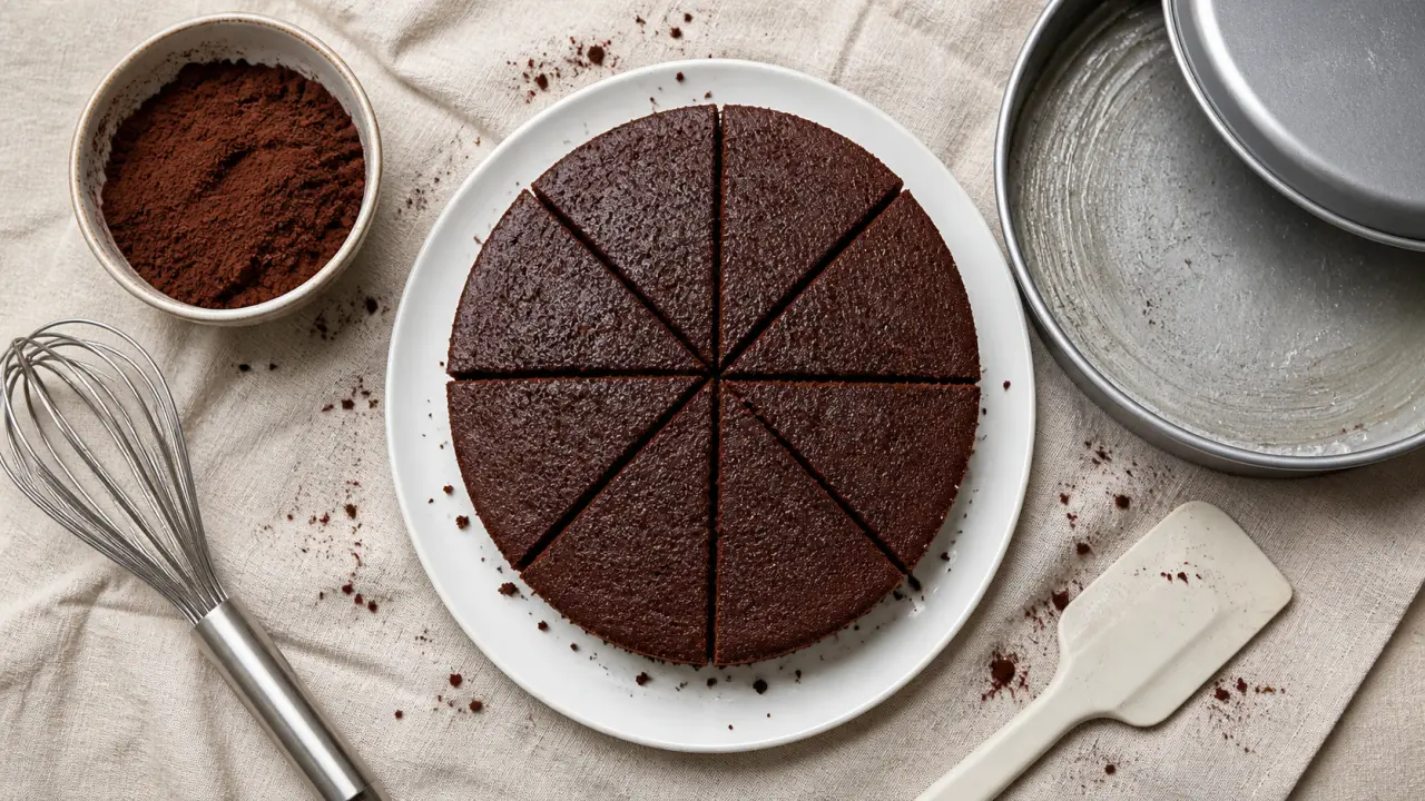 Gateau cacao moelleux : blancs en neige et cacao non sucré à 180°C