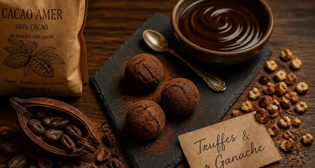 Meilleurs chocolatiers français : truffes au chocolat noir et ganache