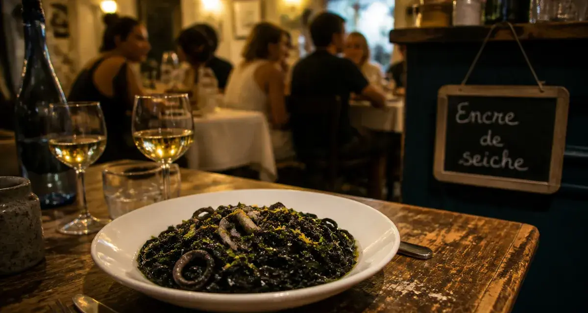 Restaurant bistrot o prado à Marseille : tagliatelles à l’encre de seiche