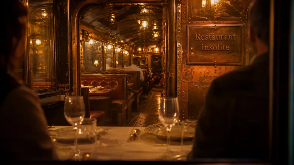 Restaurant insolite lyon, vue panoramique, table en braille