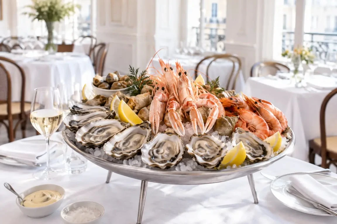 Plateau de fruits de mer au restaurant Les Boisiers à Saint-Omer-de-Blain