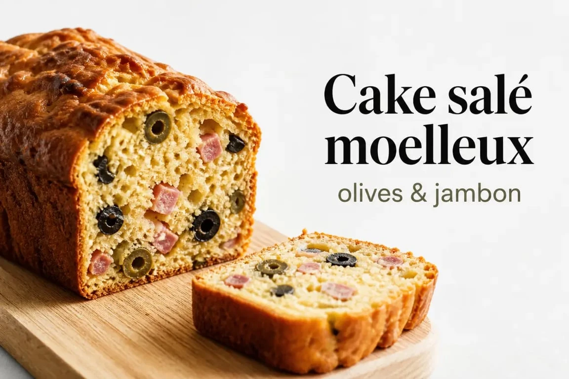 Recette salé : cake salé moelleux tranché et prêt à servir