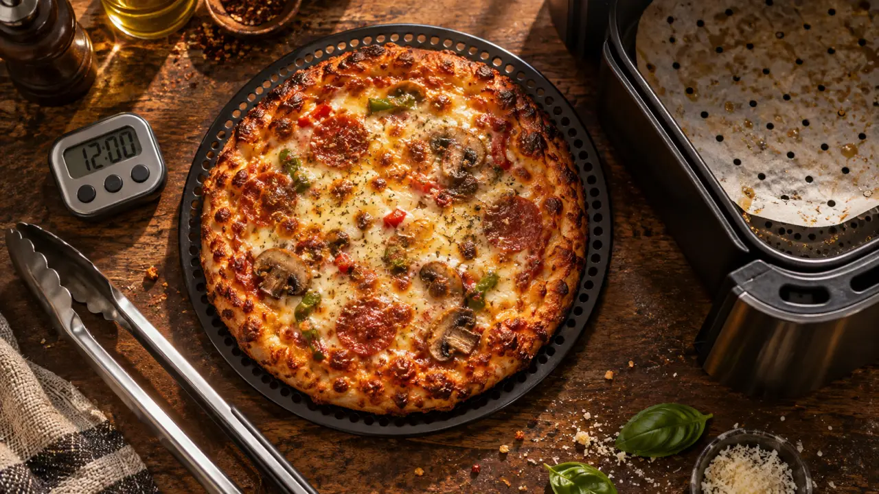 Pizza surgelée airfryer prête en 6-12 minutes, pâte croustillante