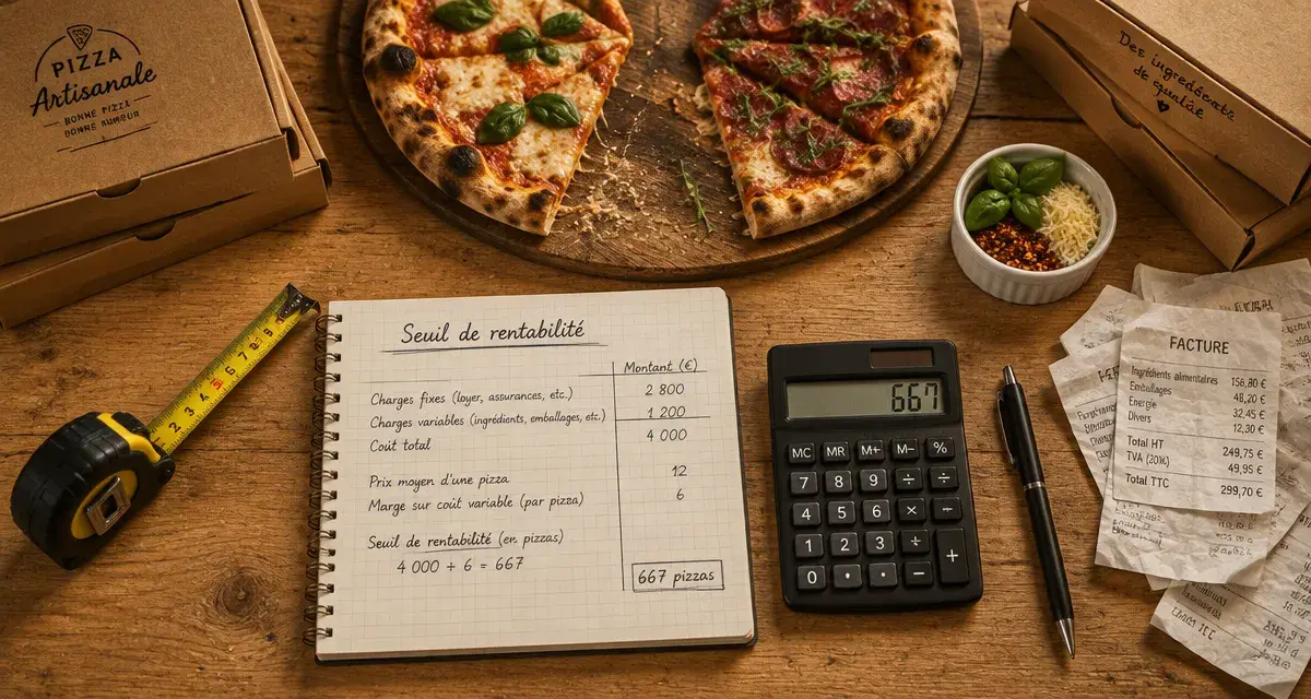Combien de pizza par jour pour etre rentable : seuil de rentabilité 20 ou 25+.